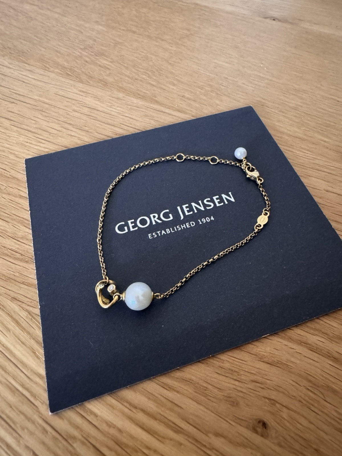 Georg Jensen Magic 18ct Gold Diamond Pearl Bracelet #1513C with Certificate