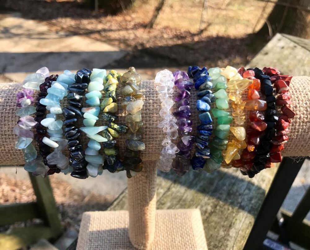 Natural Gemstone Chip Beads Stretchy Bracelet Reiki Chakra Fashion Jewelry