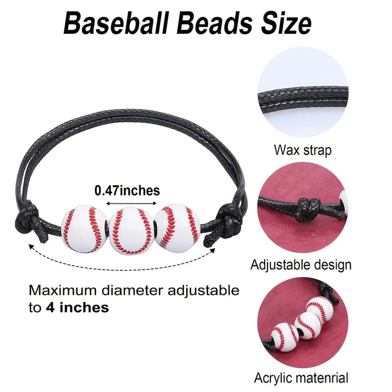 Sports Theme Adjustable Beads Balls Bracelet – New – Soccer Ball