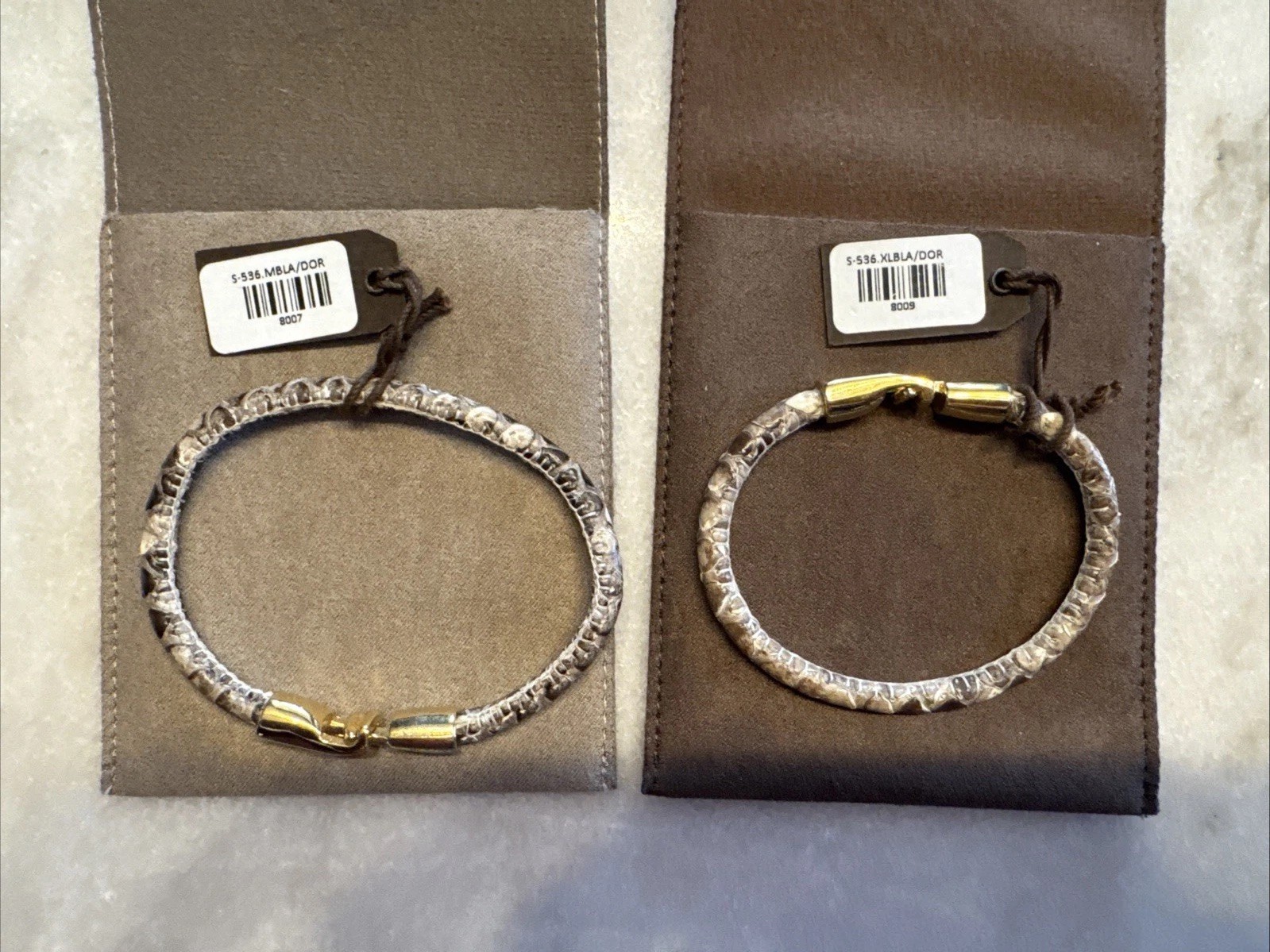 CORSO Snake Skin Himba Bracelet Set of 2. Male Or Female Fashion Jewelry