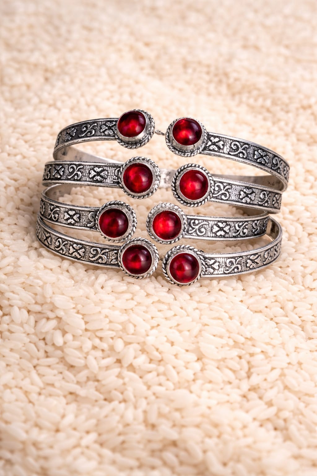 Handmade Silver plated 50 piece Garnet gemstone cuff bangle wholesale lots.