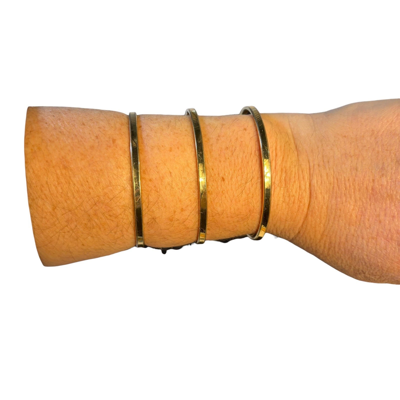 Gold Tone Geometric Cuff Bracelet Women’s Fashion Jewelry Stacking Bangle Set