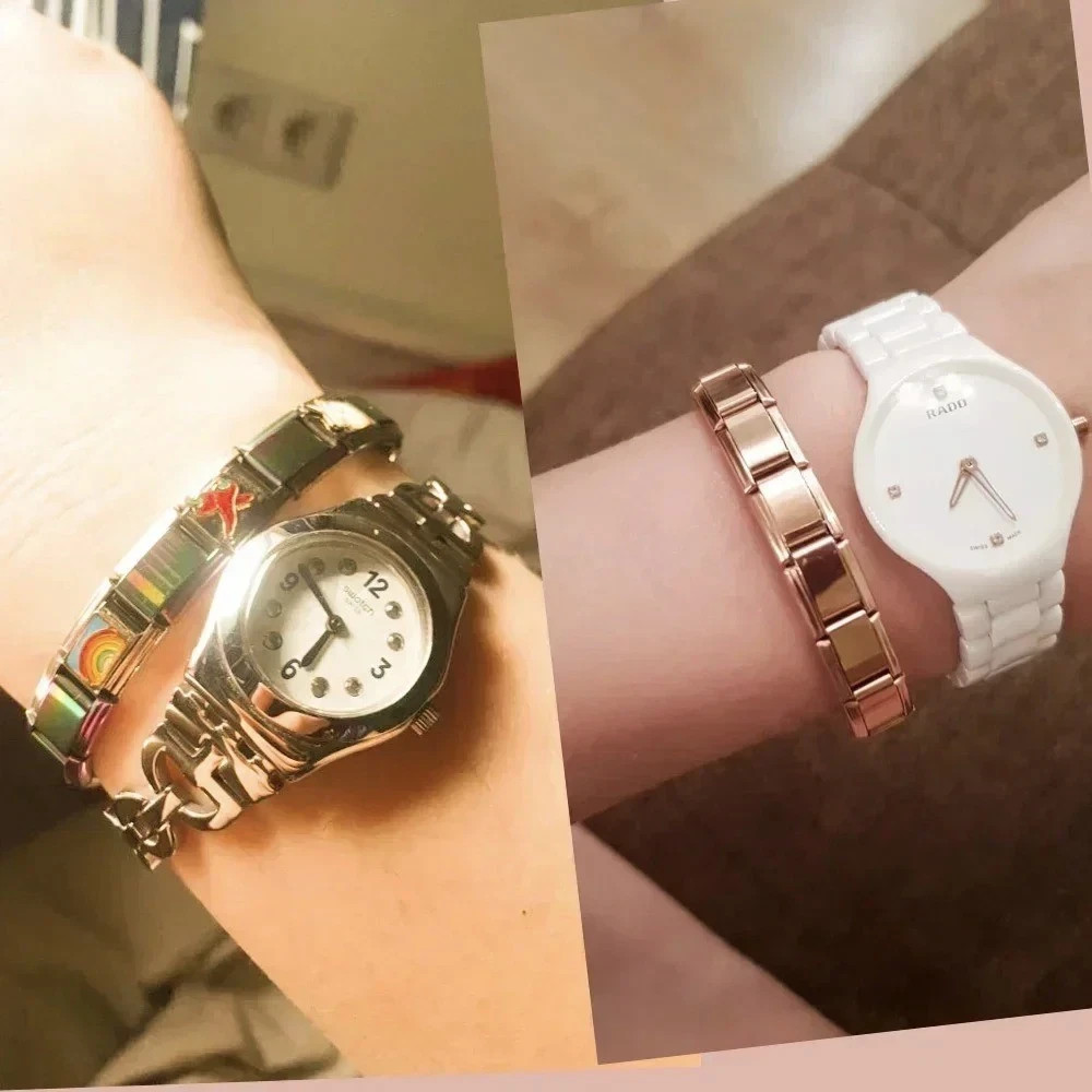 Stainless Steel Elastic Link Bracelet 9mm Classic Fashion Bangle for Women & Men