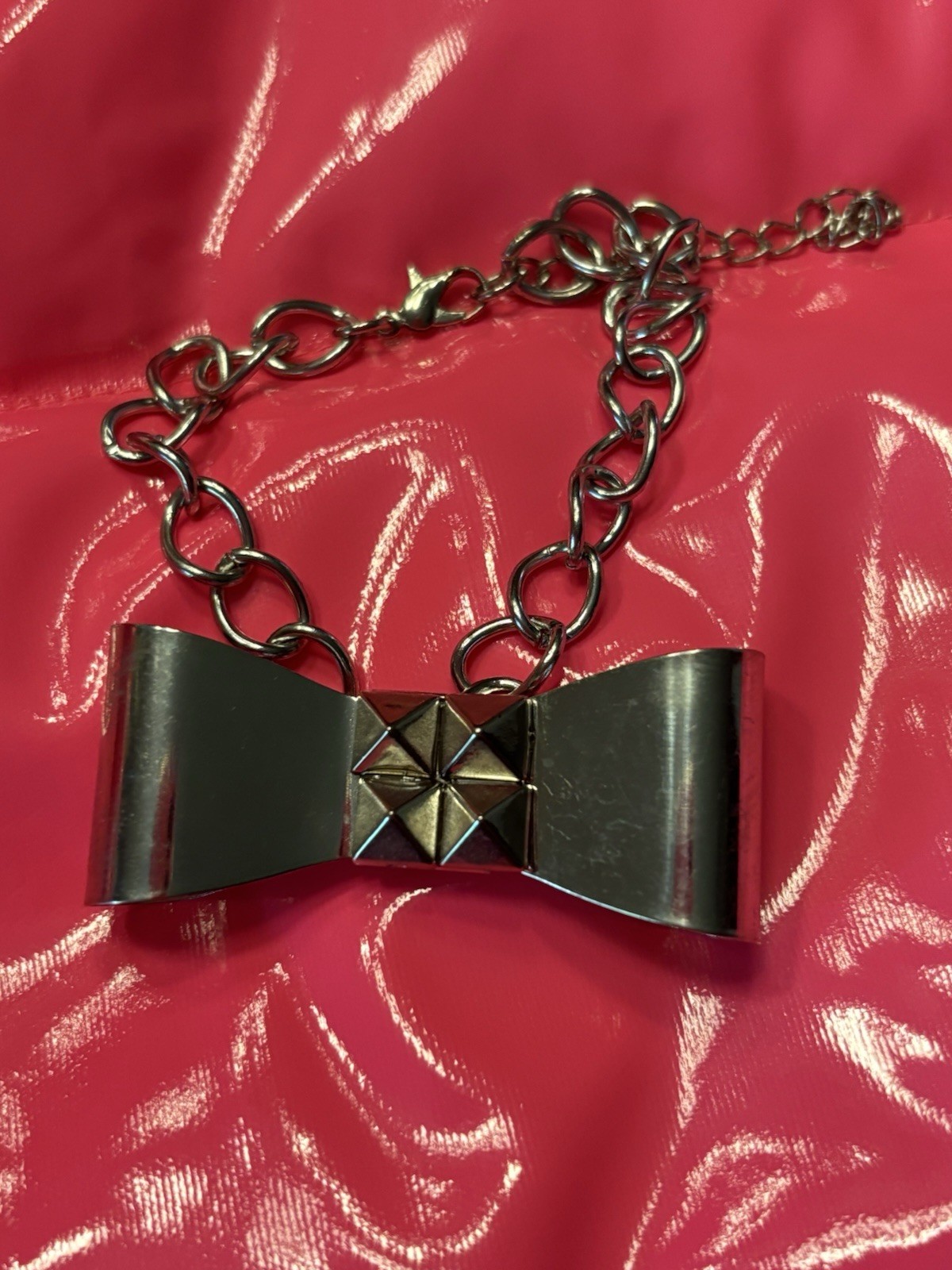 Spike Bracelet Large Bow Punk Goth Fashion Jewelry NWT