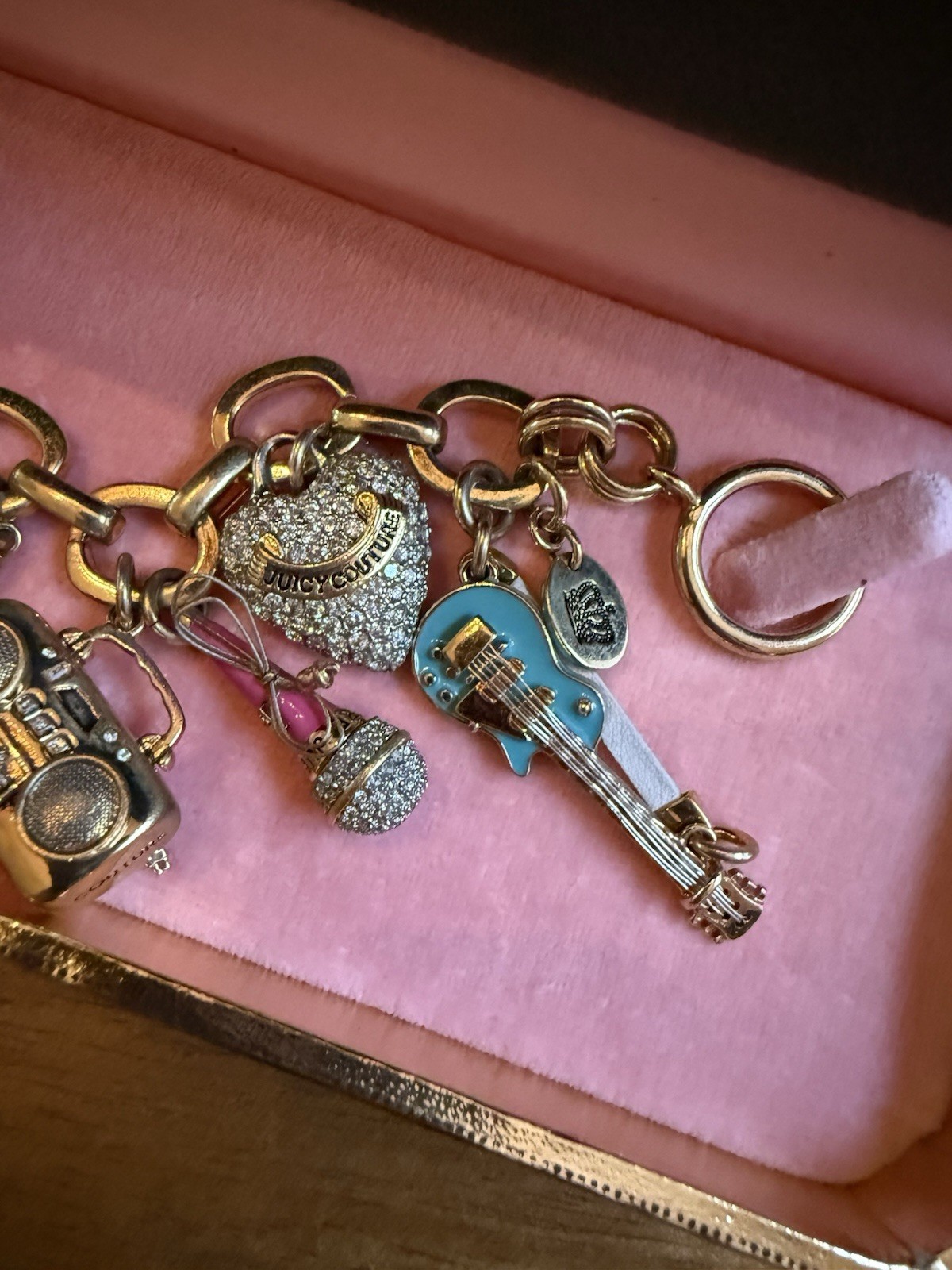 Juicy Couture Limited Edition Music Charm Bracelet Gold Tone