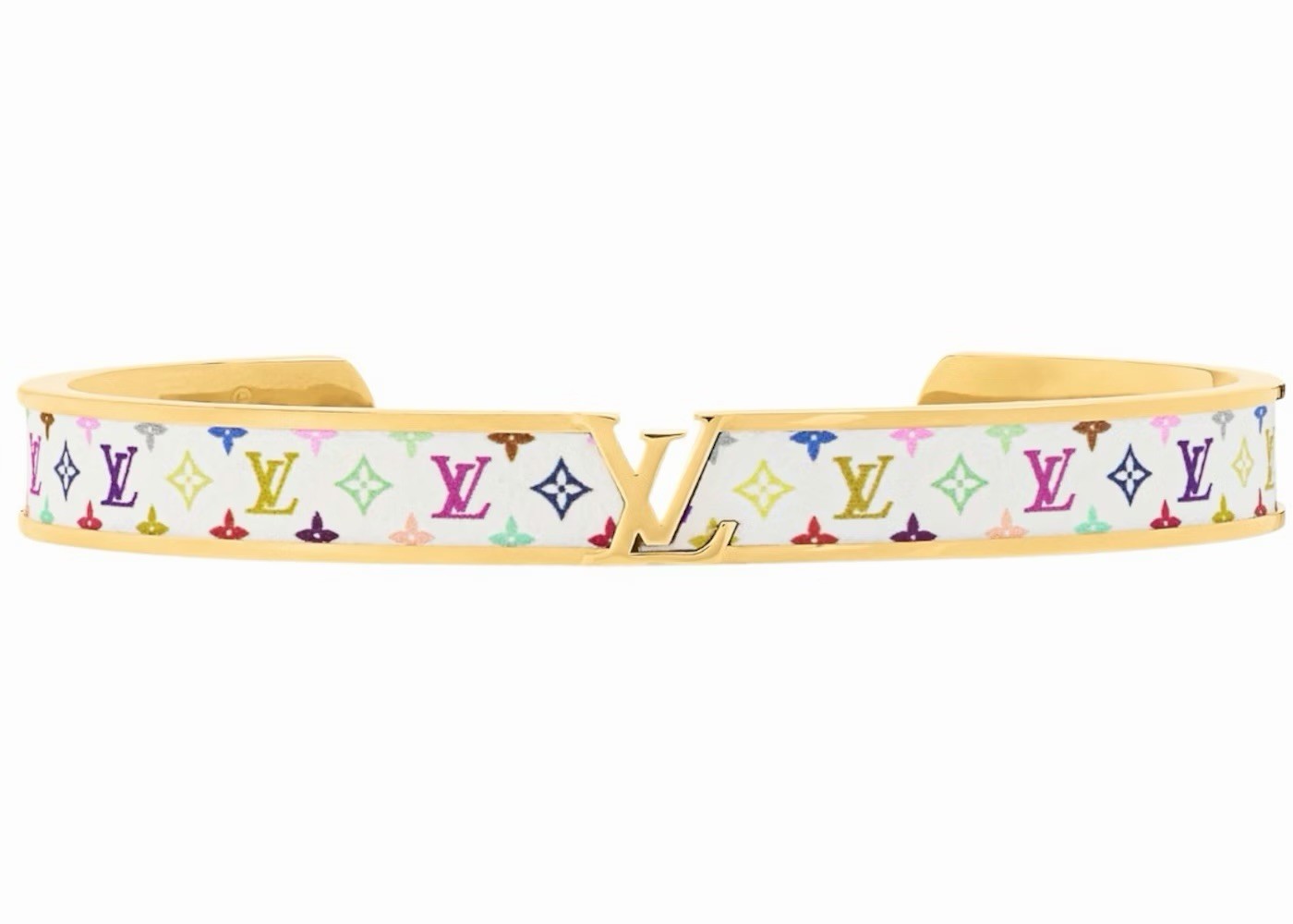 Louis Vuitton Murakami Initiales LV Bracelet Medium White Gold