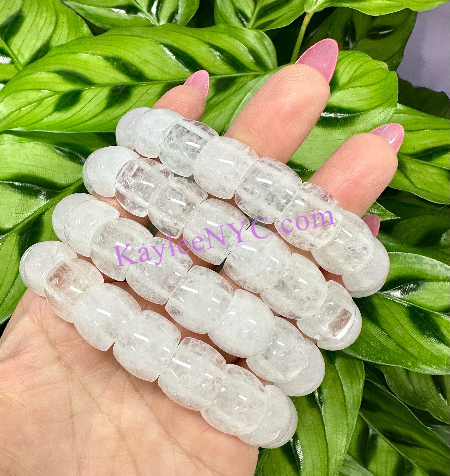 Wholesale 6 Pcs Natural Clear Quartz 7.5” Crystal Bracelet 15mm