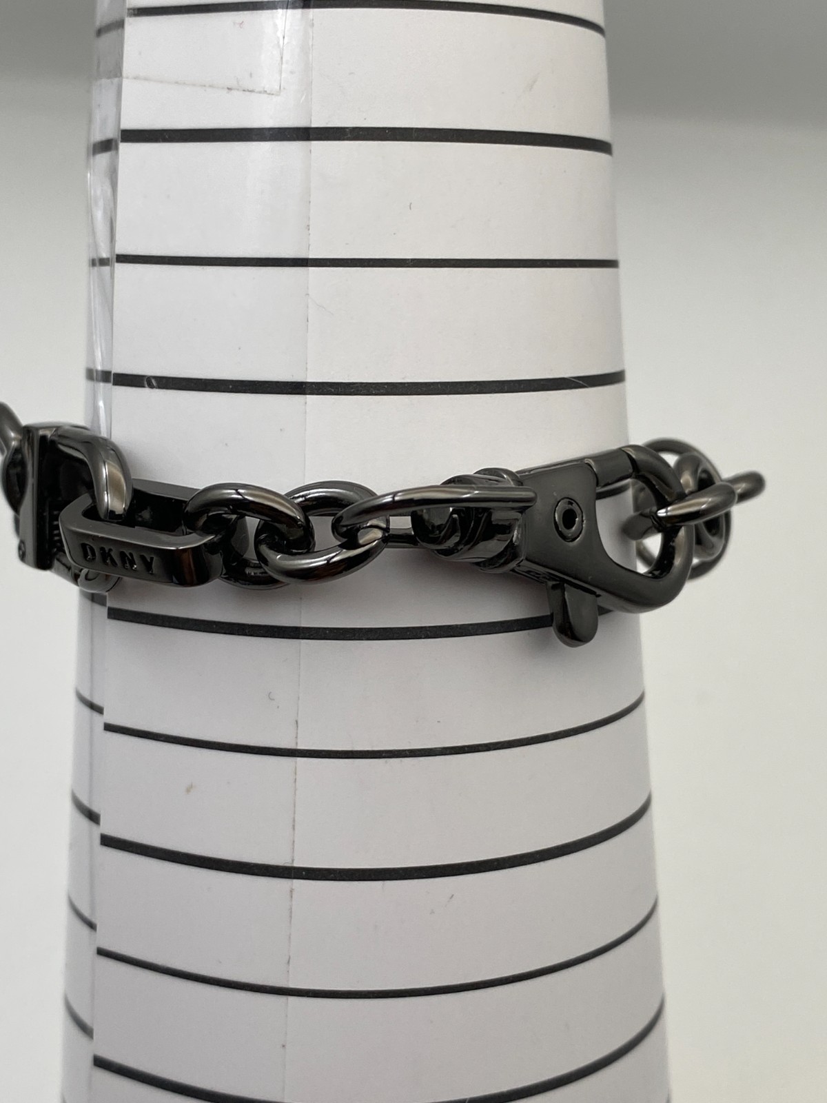 DKNY Gun Metal Plated Mixed Clasps Bracelet with Crystal from Swarovski