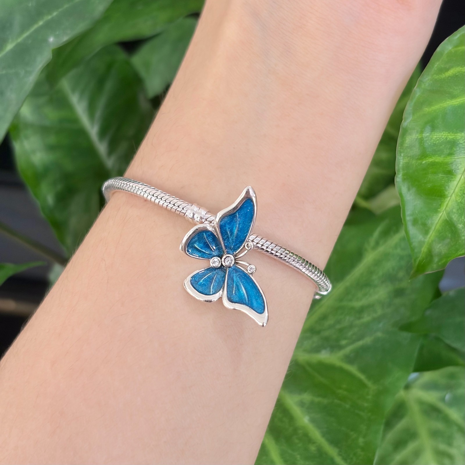 100% NEW #793747C01 PANDORA Blue Oversized Butterfly Charm WITH BOX