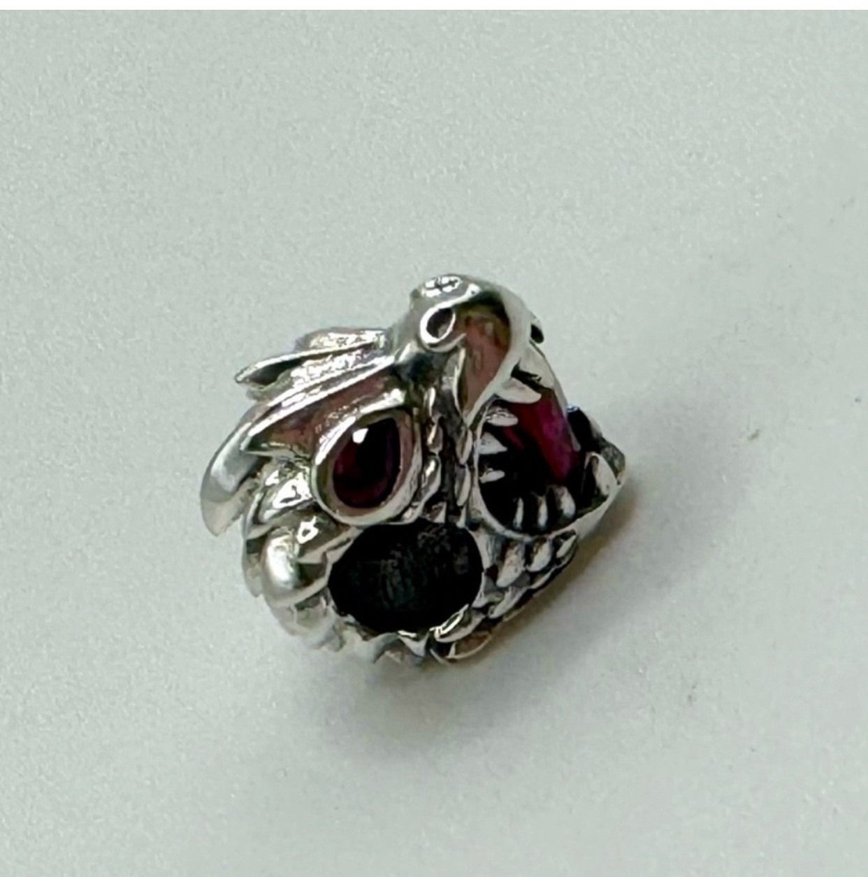 NEW Genuine Pandora S925 Game Of Thrones Red CZ Dragon Head 793141C01 Charm