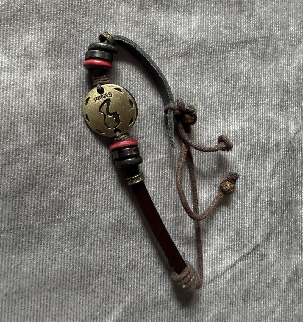 Adjustable Leather Cord Charm Bracelet, Animal Dangle, Tie Closure, Brown