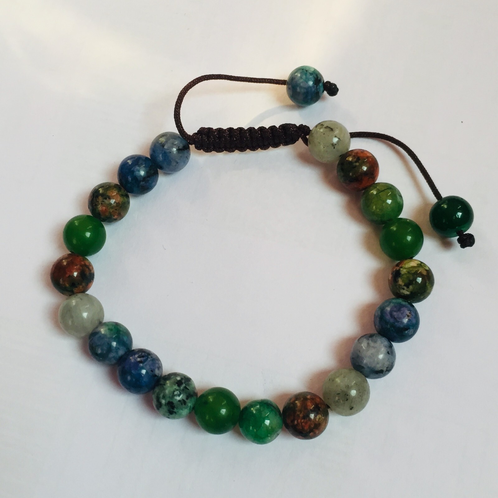 Natural Gemstones Beaded Unisex Bracelet. Pack OF 10 Piece Adjustable Bracelets