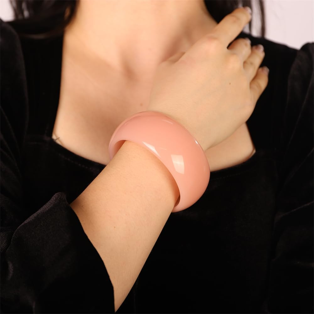 Chunky Acrylic Bracelet for Women Cuff Bangle Bracelet Colorful Wide Bracelet fo