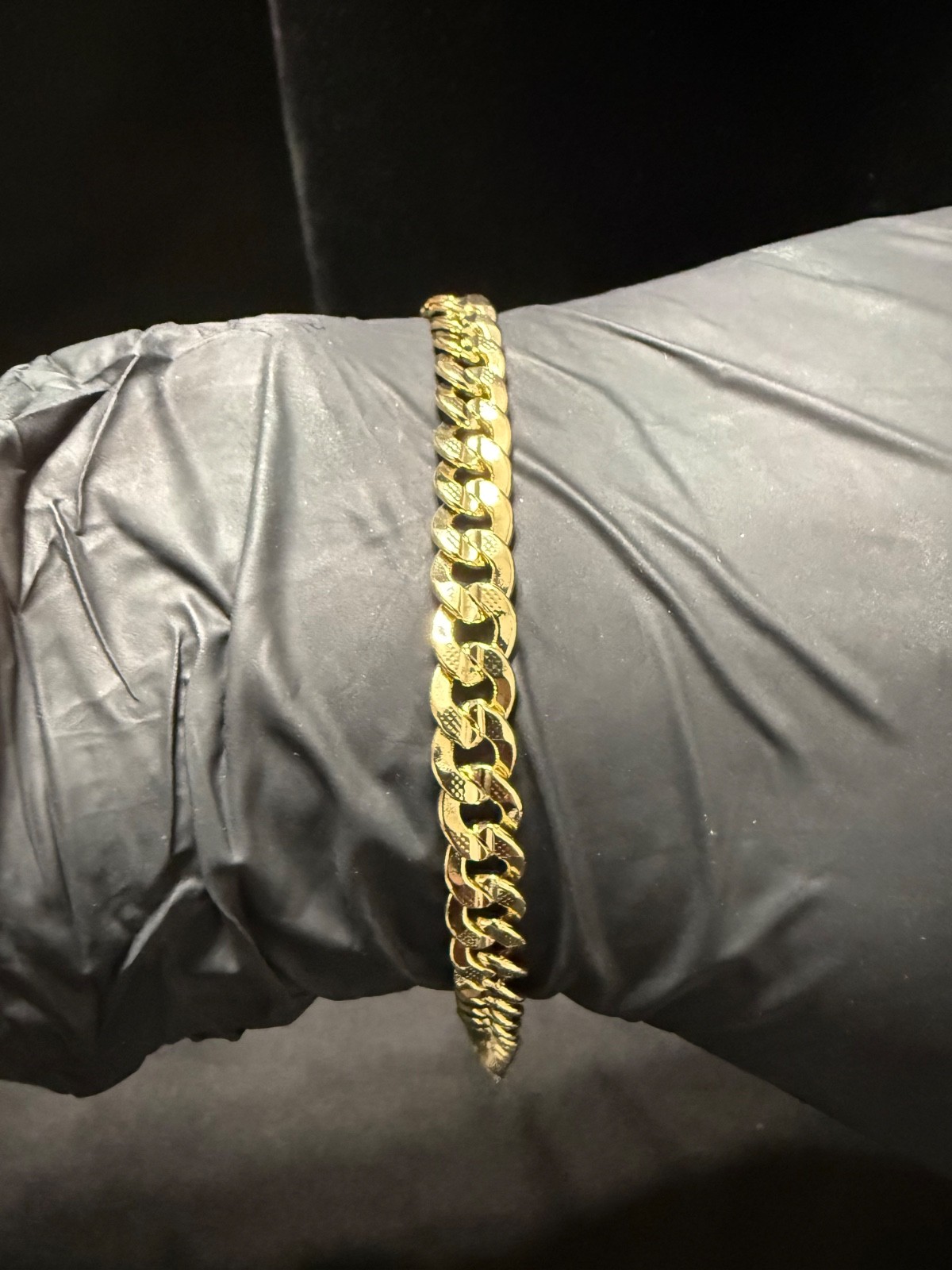 concave cuban gold layered bracelet 9 inch 6.5 mm lobster clasp