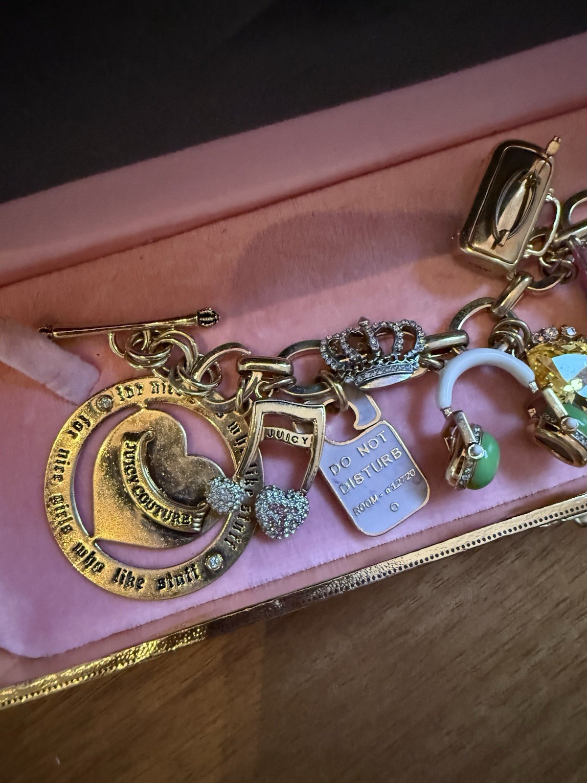 Juicy Couture Limited Edition Music Charm Bracelet Gold Tone