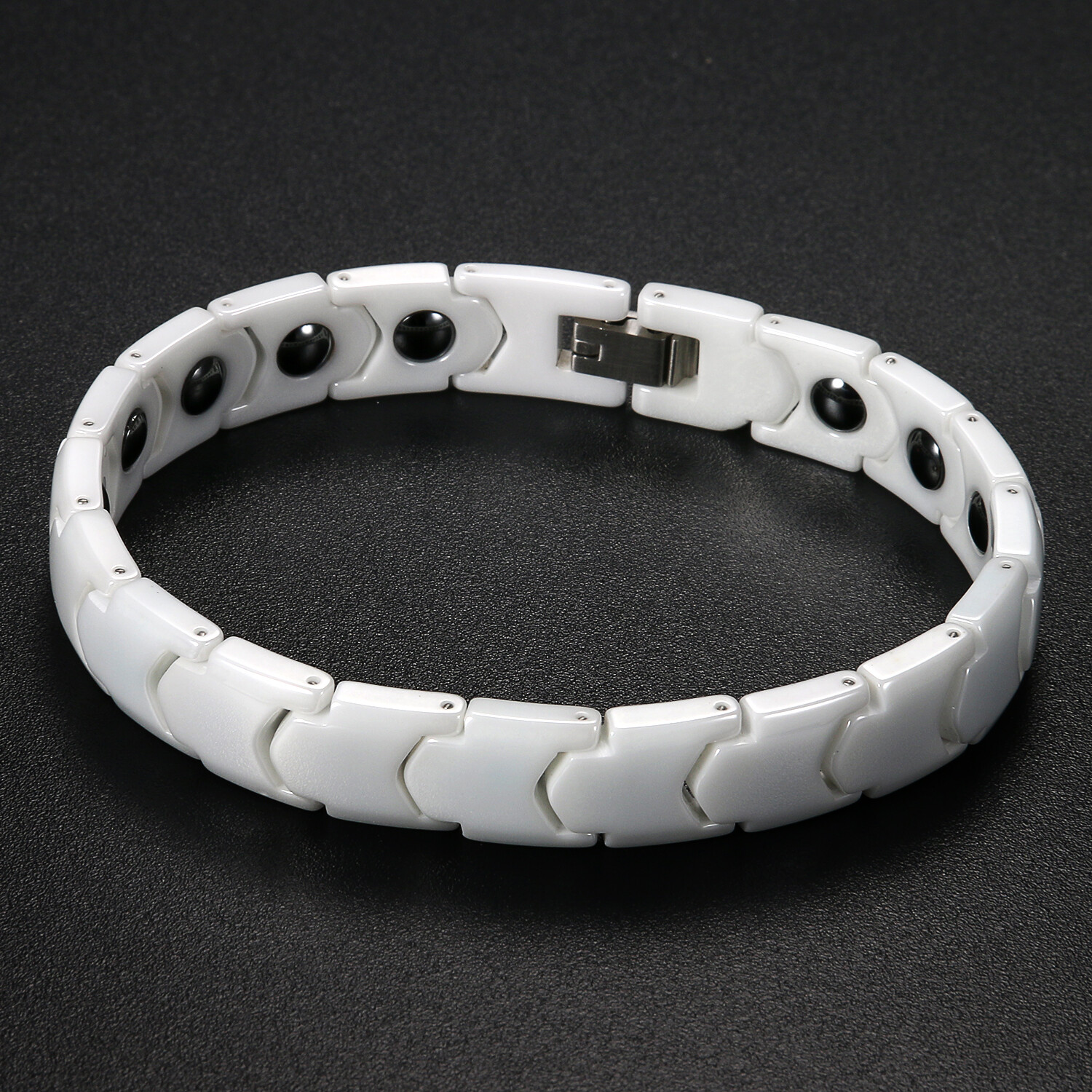 8.3″ Mens Boys Ceramic Energy Magnetic Health Bracelet Brazil Style Cuff Bangle