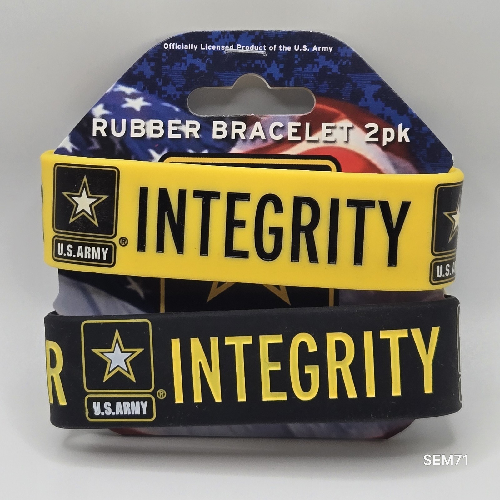 (Set of 2) U.S. ARMY MILITARY Band Silicone Rubber Bracelet Wristband LICENSED