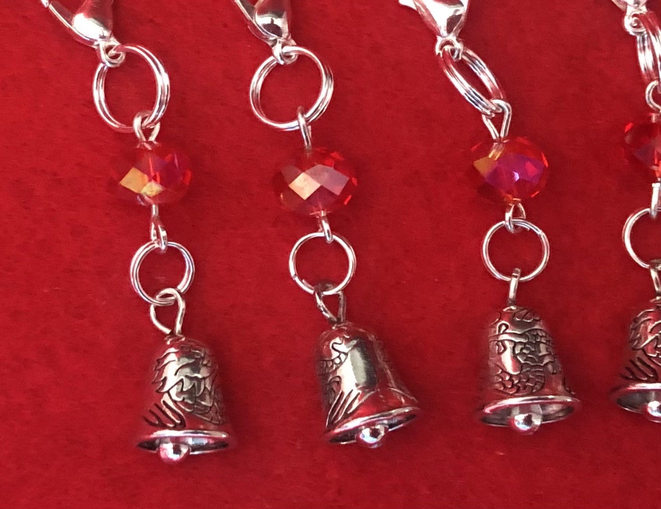 Christmas Clip On Charms∞Bells∞Two Styles∞Single~Pack of 5 or Double~Pack of 4
