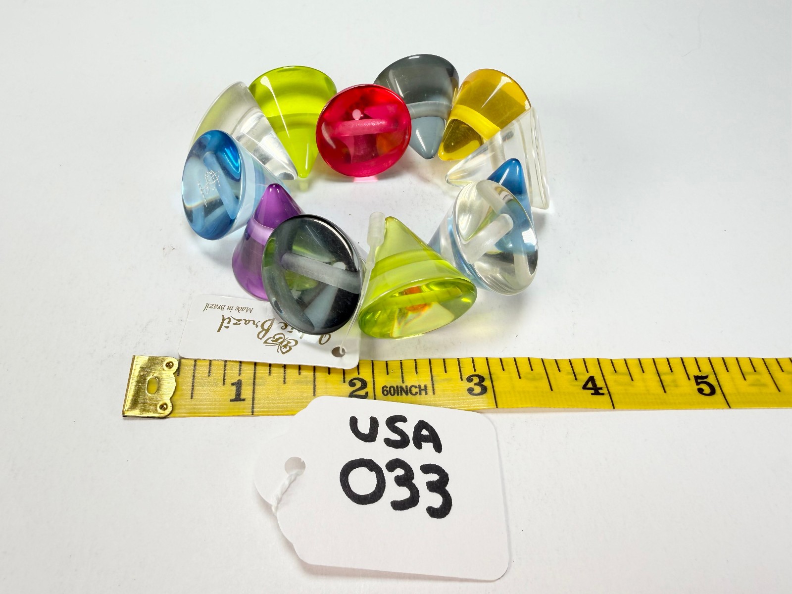 Jackie Brazil “KL” Multi Colour Transparent Large Cones Bracelet ( B2902 )