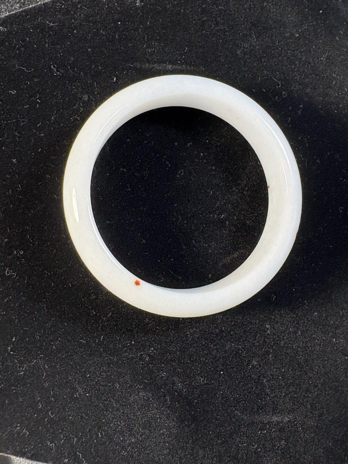 Discount! Jadeite Jade Bangle Bracelet Large Size. White Base Red Spot. Rare