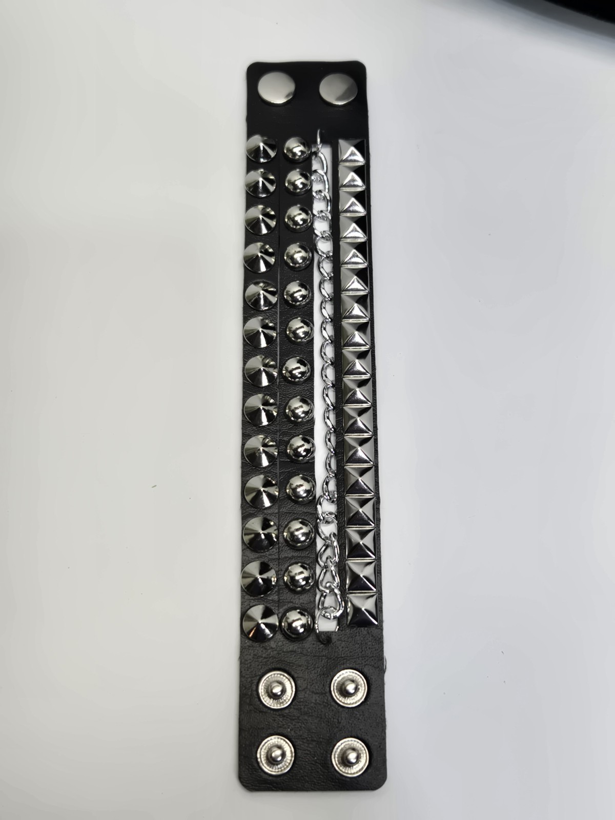 Faux Leather Spike Studded Wrist Bracelet Cuff Punk Rock Goth Cosplay
