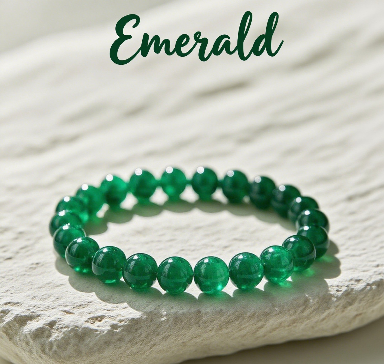 Natural Green Emerald Stretch Bracelet 8mm Beads Healing Balance Crystal Gifts