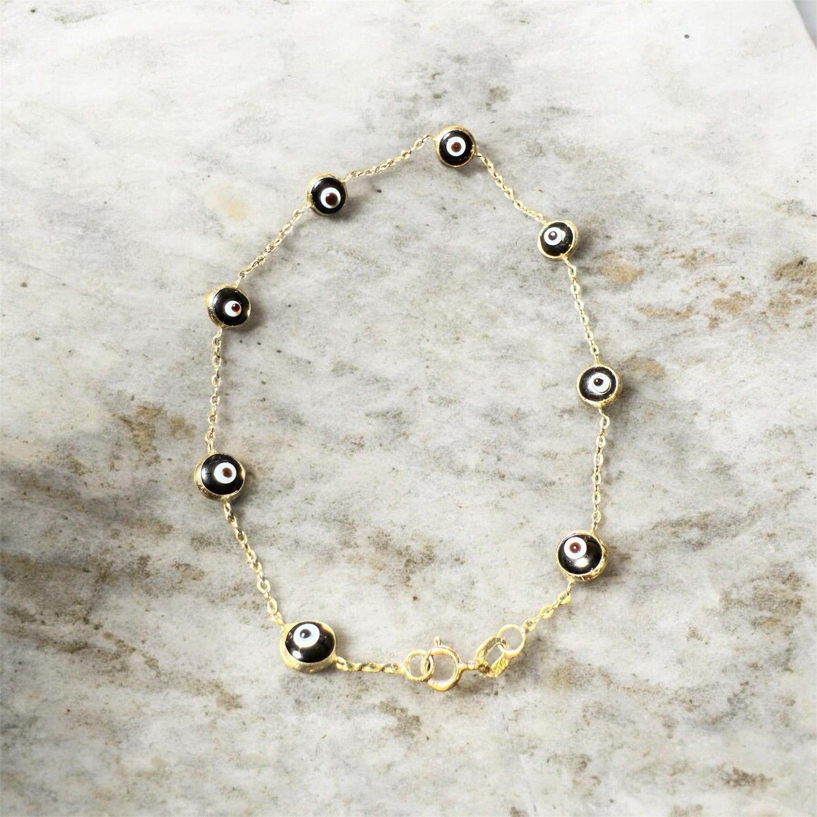 10kGoldCharm Chain Bracelet, Cable Chain, Spring Ring, Inspirational The…