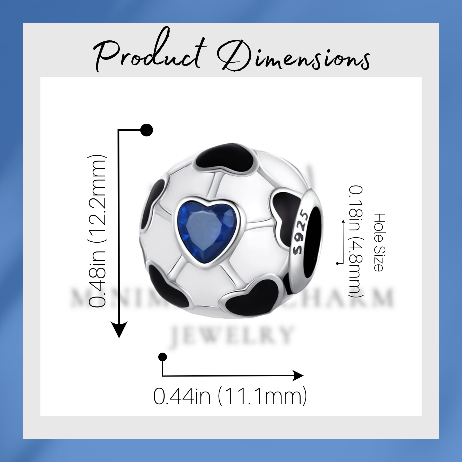 Ball Charm For Bracelet, Soccer Ball Charm, Heart Ball Charm