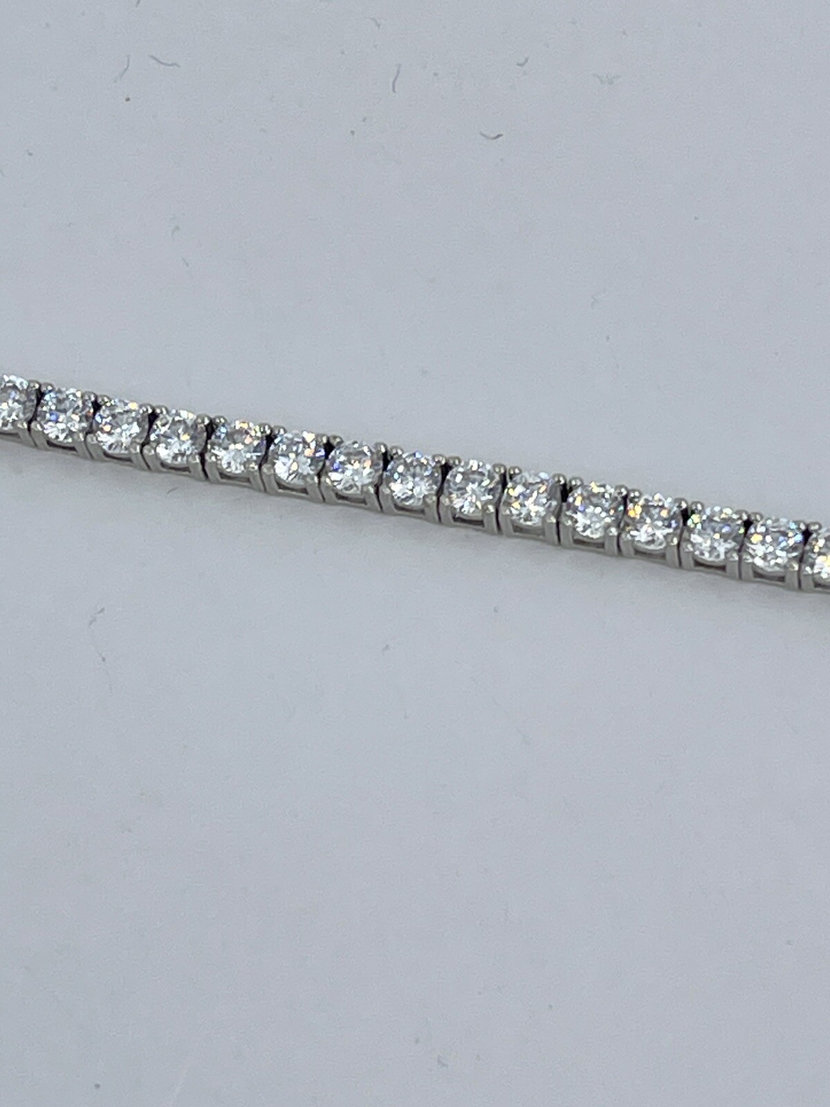 Tennis Bracelet 3mm Cubic Zirconia CZ white colorless silver tone 9″
