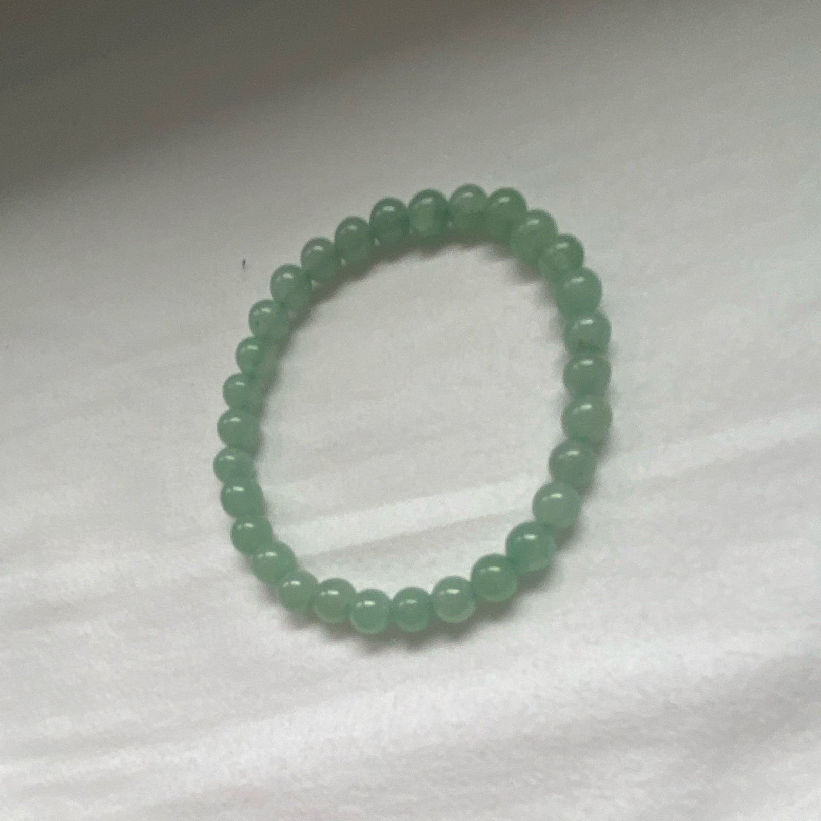 Jade Round Beaded Stretch Bracelet No Clasp Ball/Bead Chain