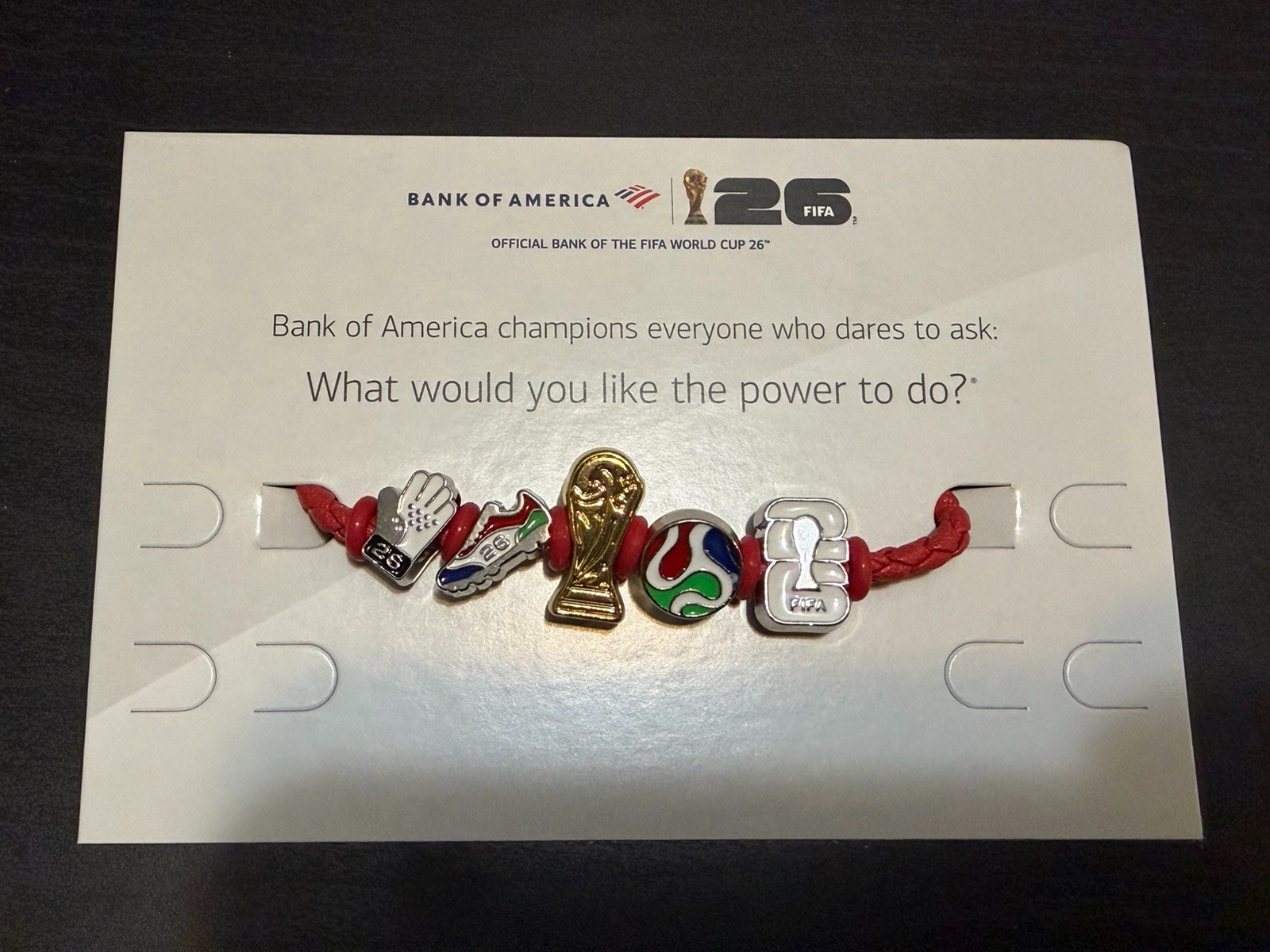 USA World Cup 26 FIFA Charm Bracelet Red Size Large