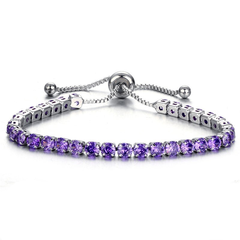 Cubic Zirconia Birthstone Tennis Bracelet in Solid Copper