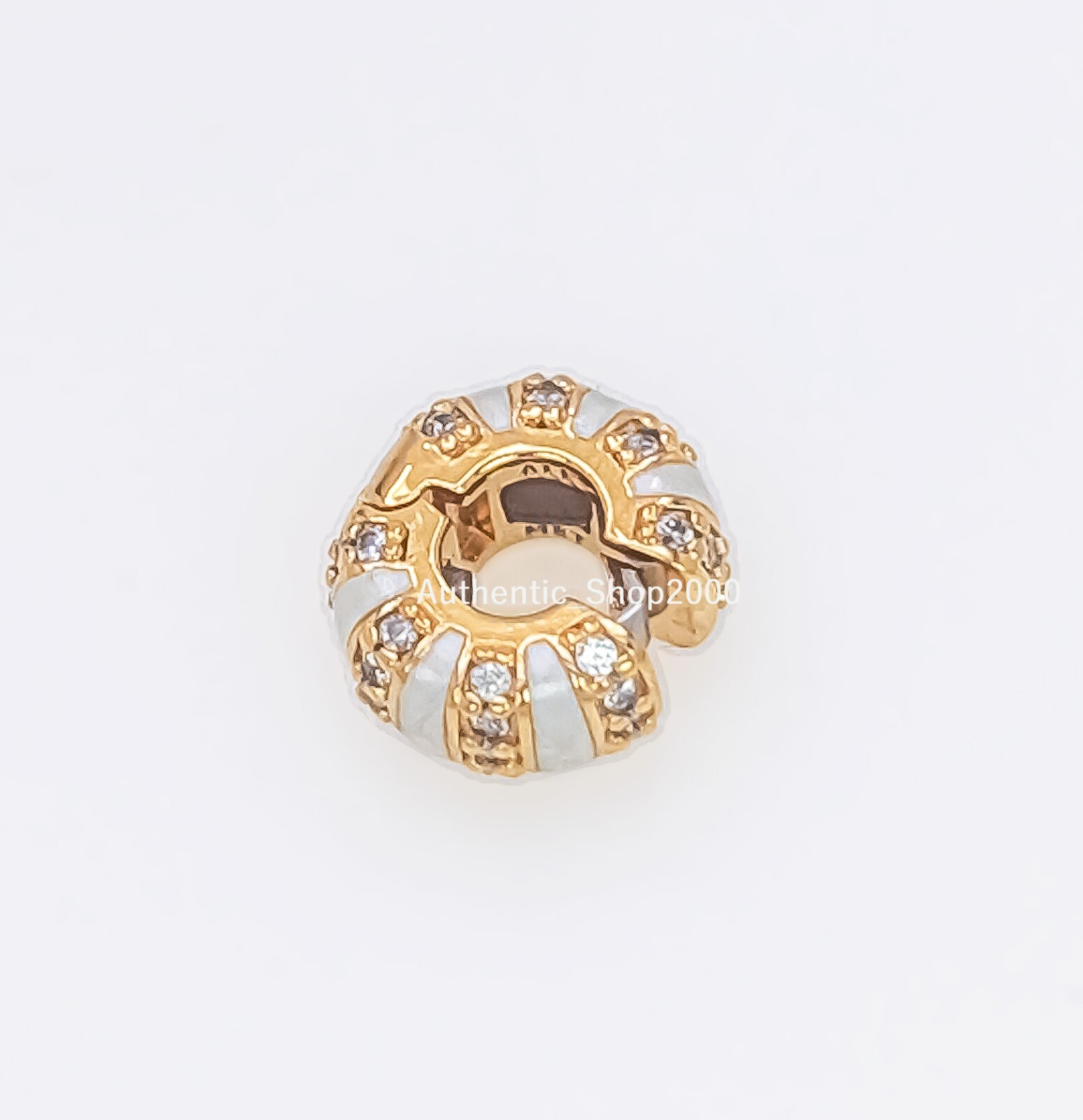 NEW 100% Authentic PANDORA 14K Gold Plated Stones & Enamel Clip Charm 763785C01