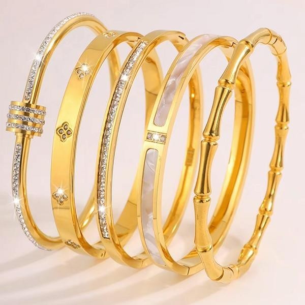 Bangle Stack 5 Piece Set High Quality Bracelet Multilayered Bangles for Women