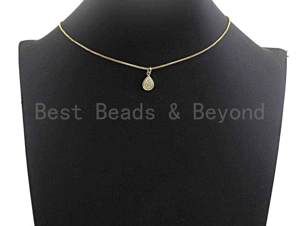 Clear CZ Micro Pave Teardrop Pendant/Charm, Bracelet Necklace Cubic Zirconia