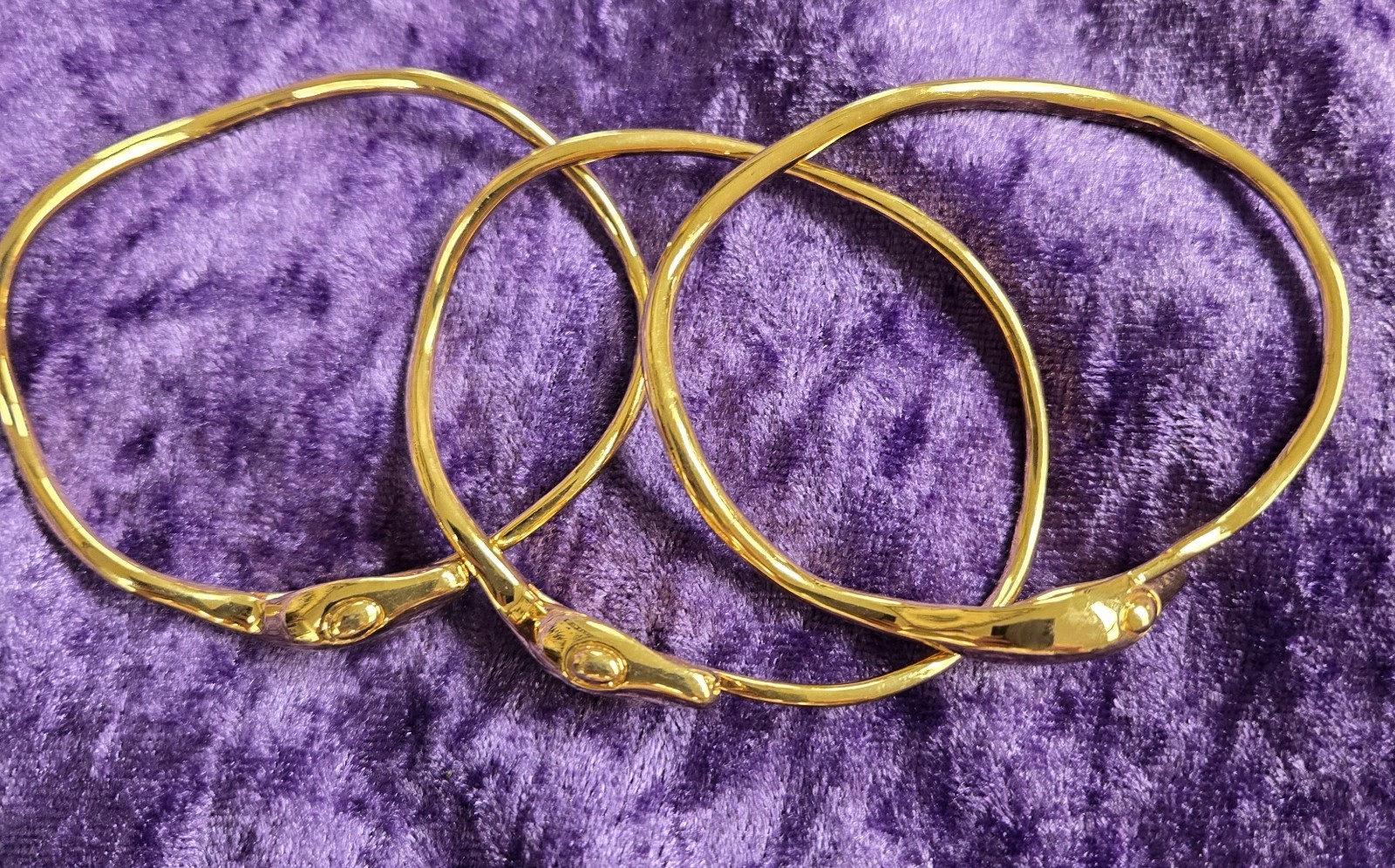 TORY BURCH SNAKE SERPENT Stacking BANGLE Gold Plated Rare-3 NWT