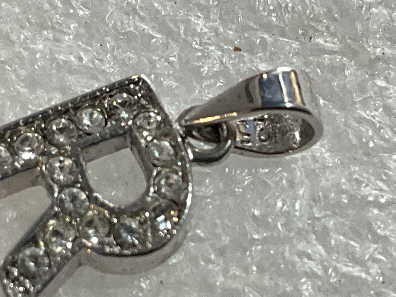 Sterling Silver & CZ Initial Letter R Charm or Pendant FREE SH