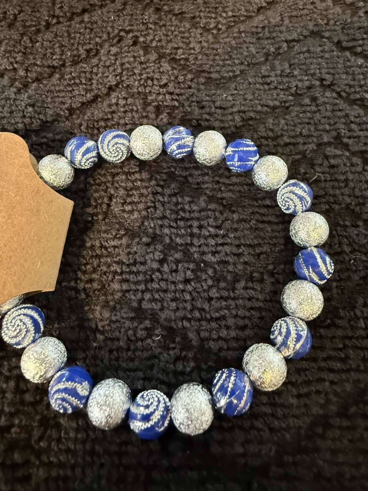 Lot Of 8 – Blues & Greens Beaded Stretch Bracelets 6” To 7.5”
