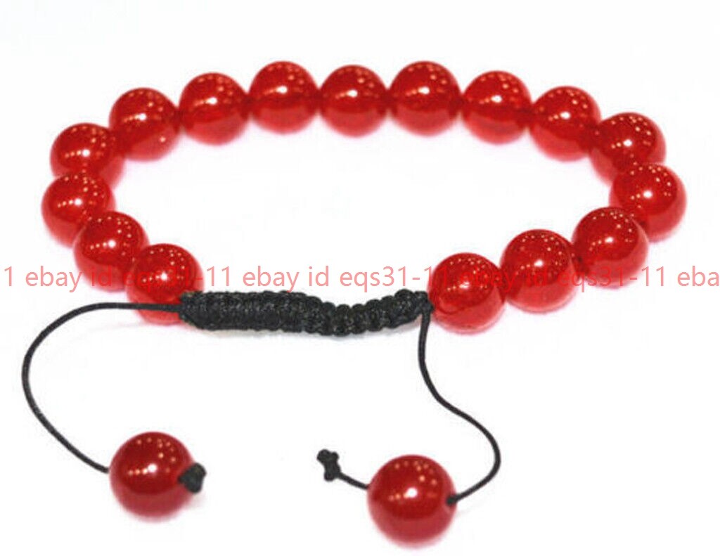 Handmade 10mm Multicolor Gemstone Round Beads Adjustable Bracelet 7.5”
