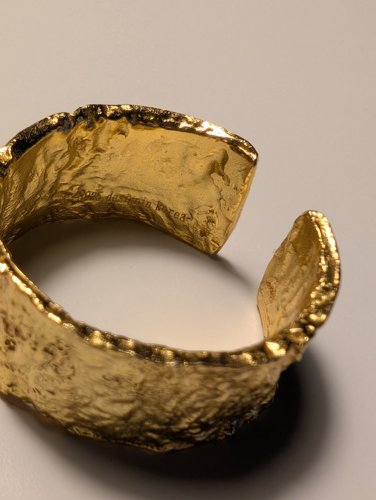 Gold Ring, Textured Adjustable Fashion Fidget Sensory Style 10mm Size 5-10+