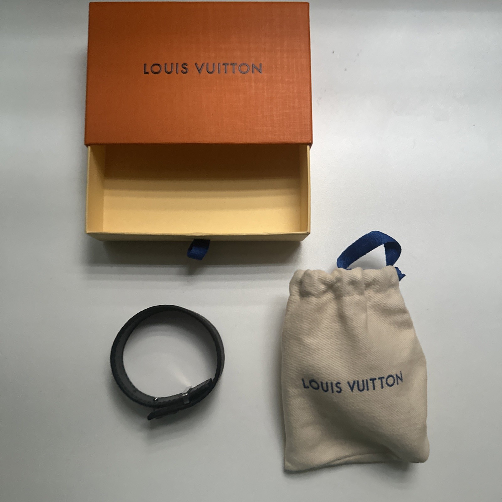 Louis Vuitton LV Slim Bracelet Adjustable Size, Black