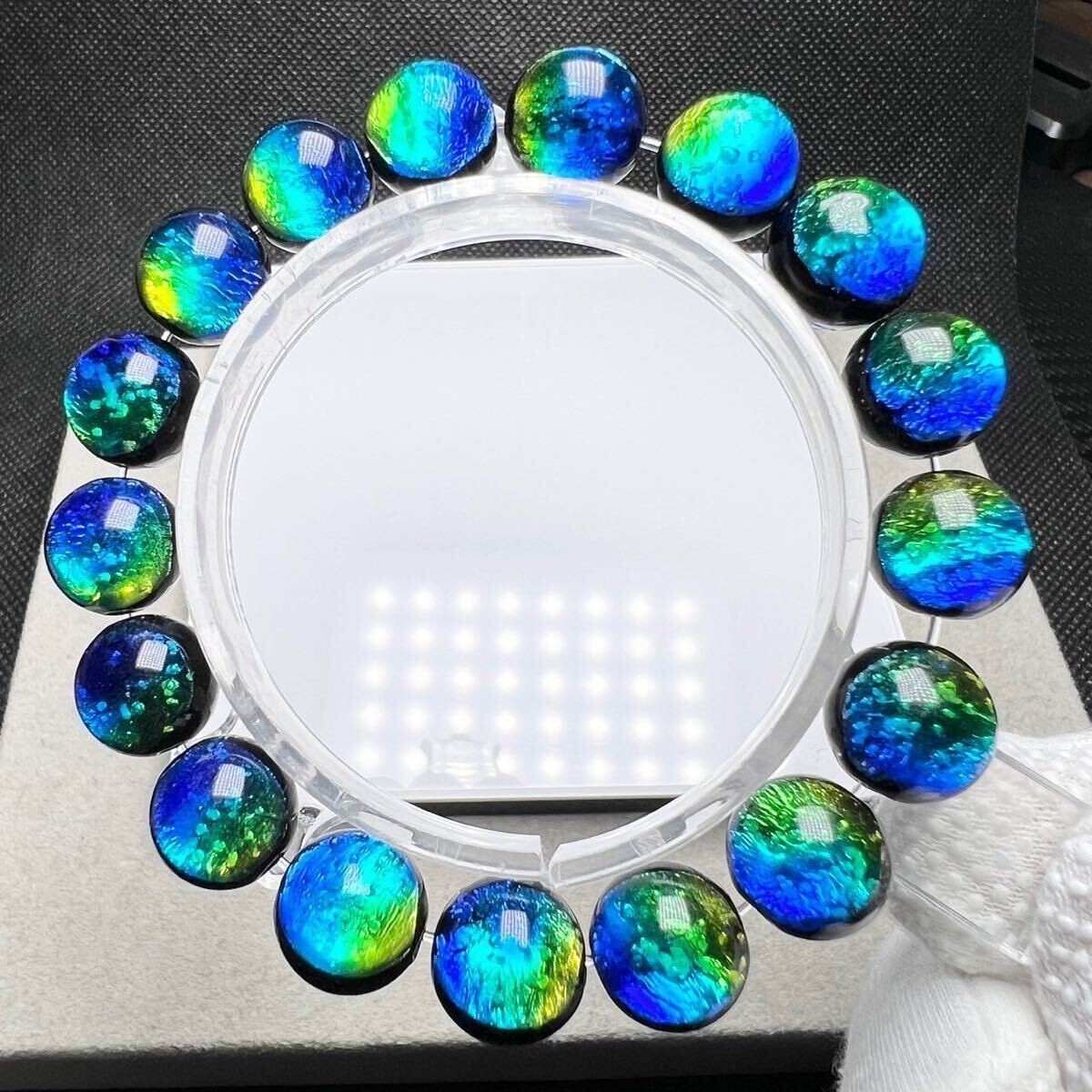 Ryukyu Firefly Glass Bracelet Glow in Dark Okinawa Japan Kerama marine 12mm
