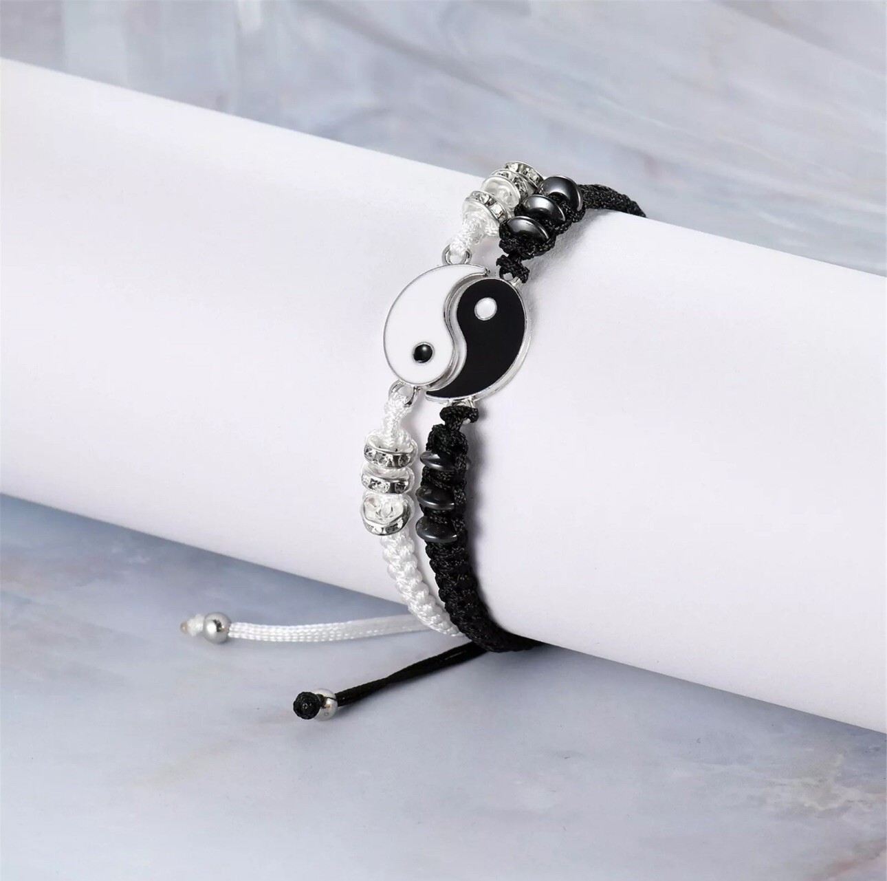 Yin Yang Couple Bracelets Puzzle Match BFF Gift for Anniversary or Birthday