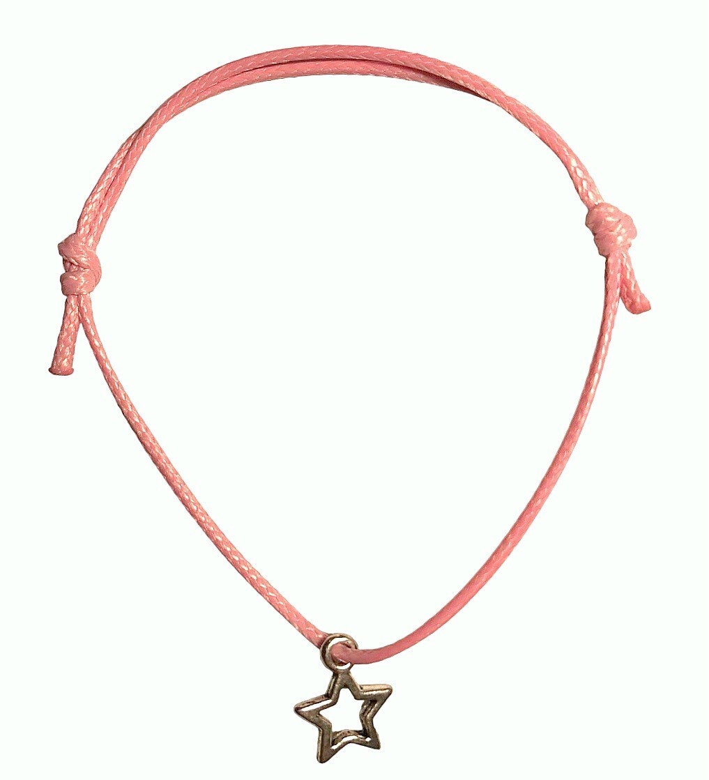 Star Adjustable Friendship Bracelet, Waxed cord, Various colours, Great gift