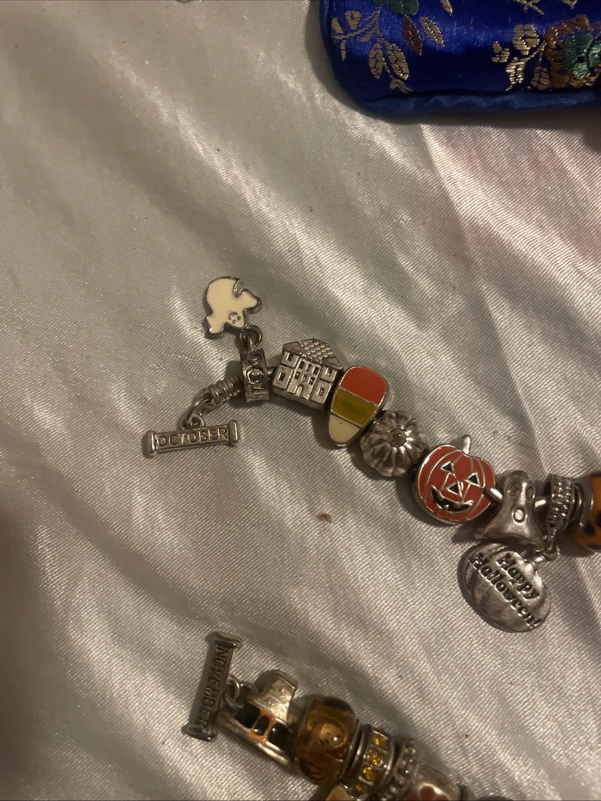 Retro Willabee and Ward Month Charm Bracelets Lot Oct , Nov, Dec, Feb With A Bag