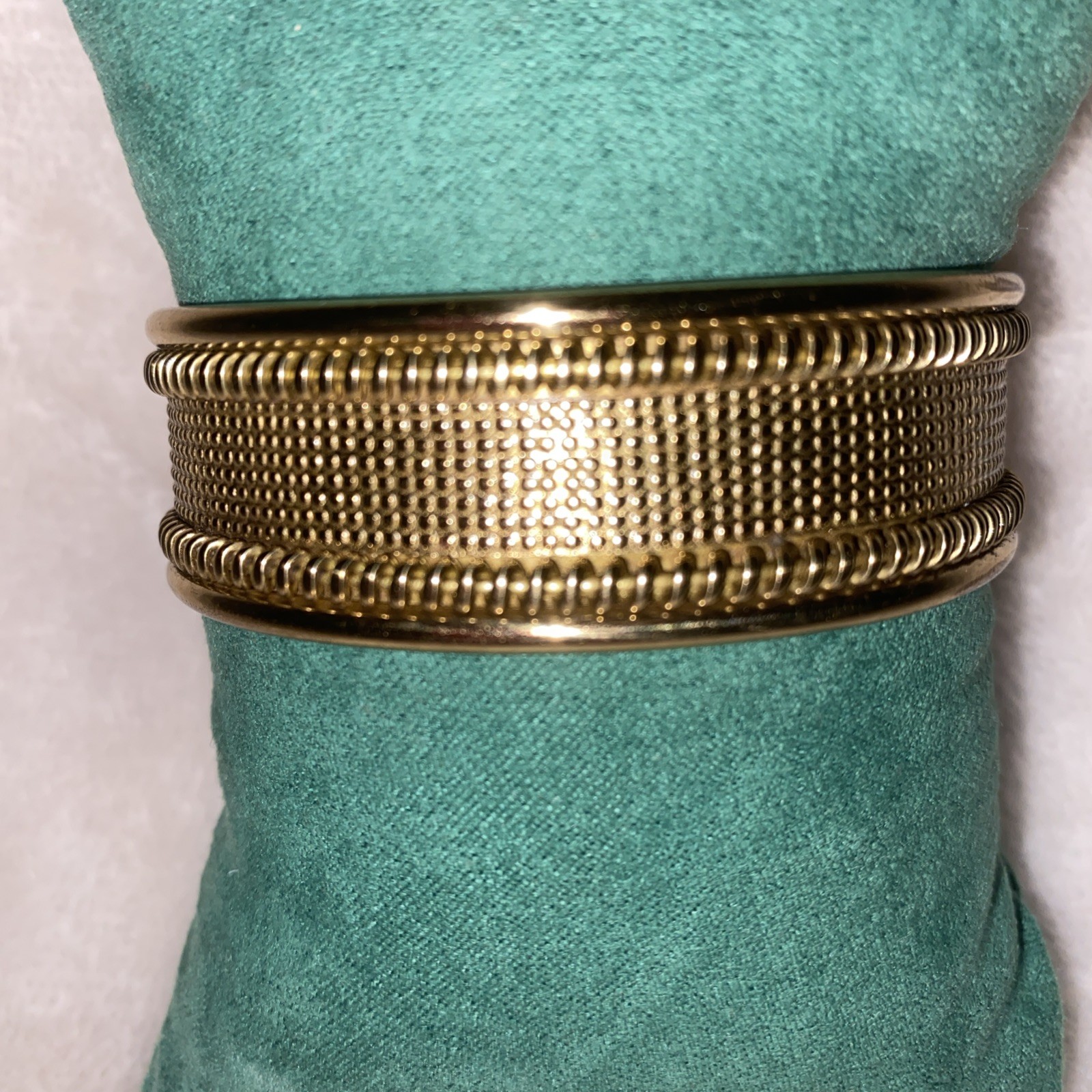 Rustic Cuff Gold Bangle Bracelet, Limited Edition, Mother’s Day, Early 2000