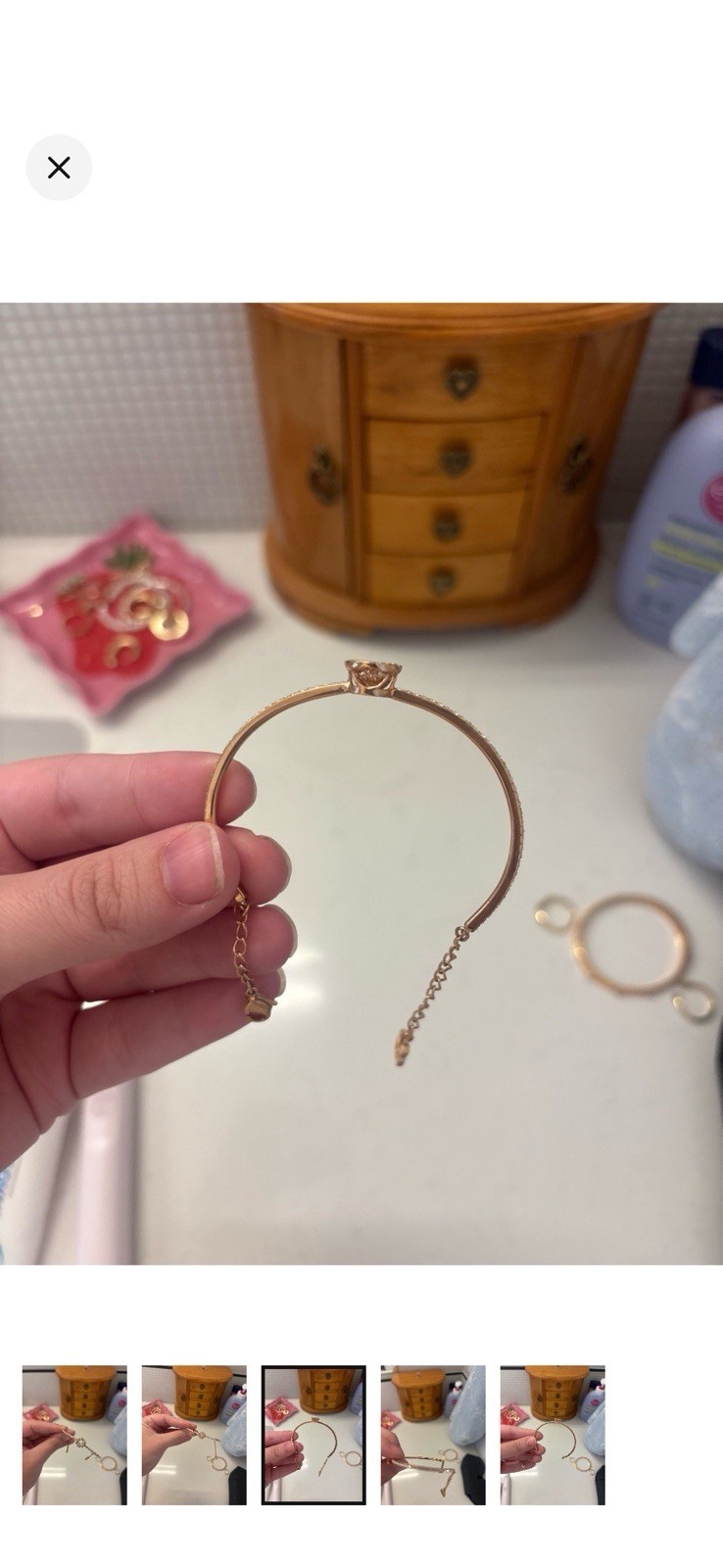Swarovski sparkling dance bangle rose gold