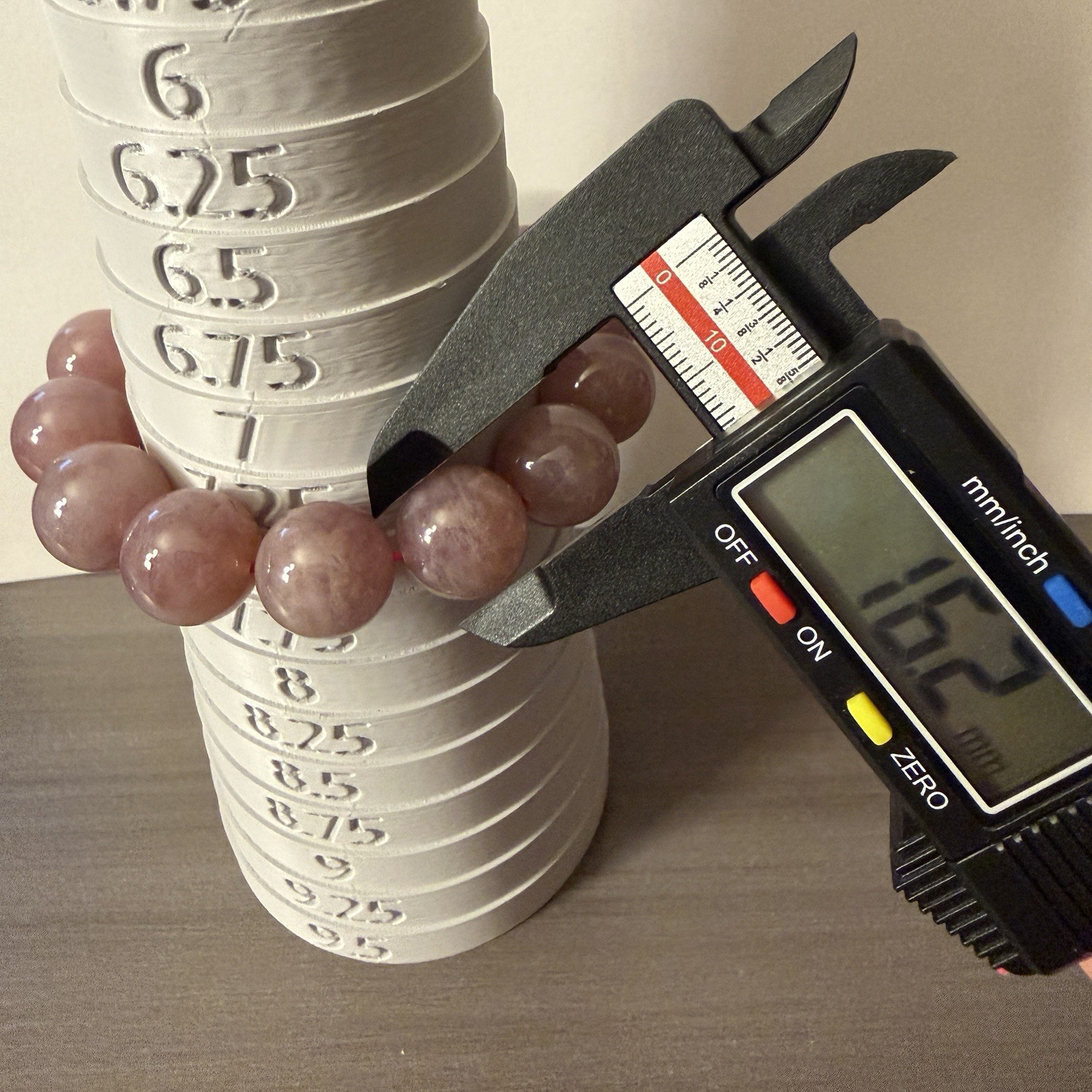 Purple Rose Quartz Beads Bead Beaded Stretch Bracelet 16+mm Crystal
