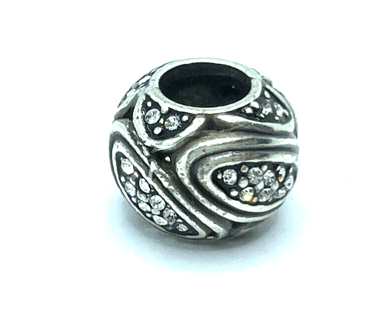 Brighton Orion Leaves White Colorless Crystals Silver Spacer Bead