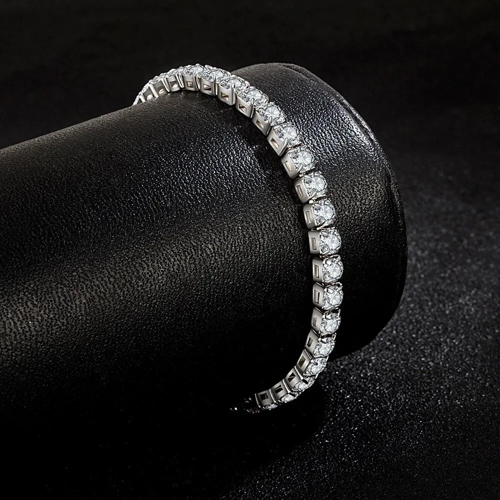 S925 Sterling Silver Bracelet Zirconia Tennis Ball Women